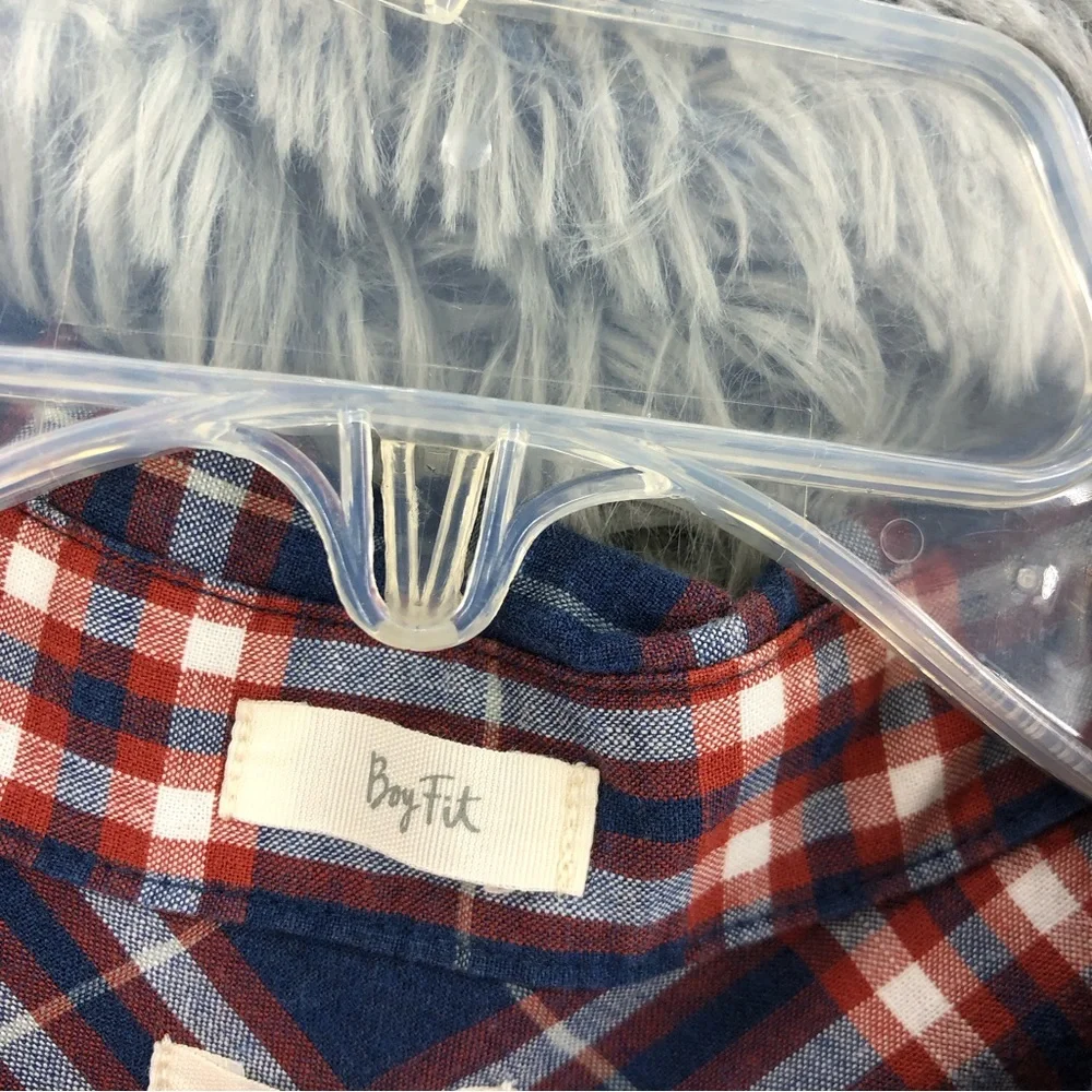 J. Crew Shirt Womens XS Blue Red Plaid Button Up Long Sleeve